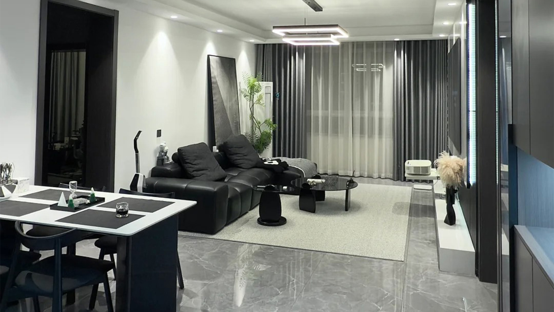 簡約風115平：開放式黑白灰家