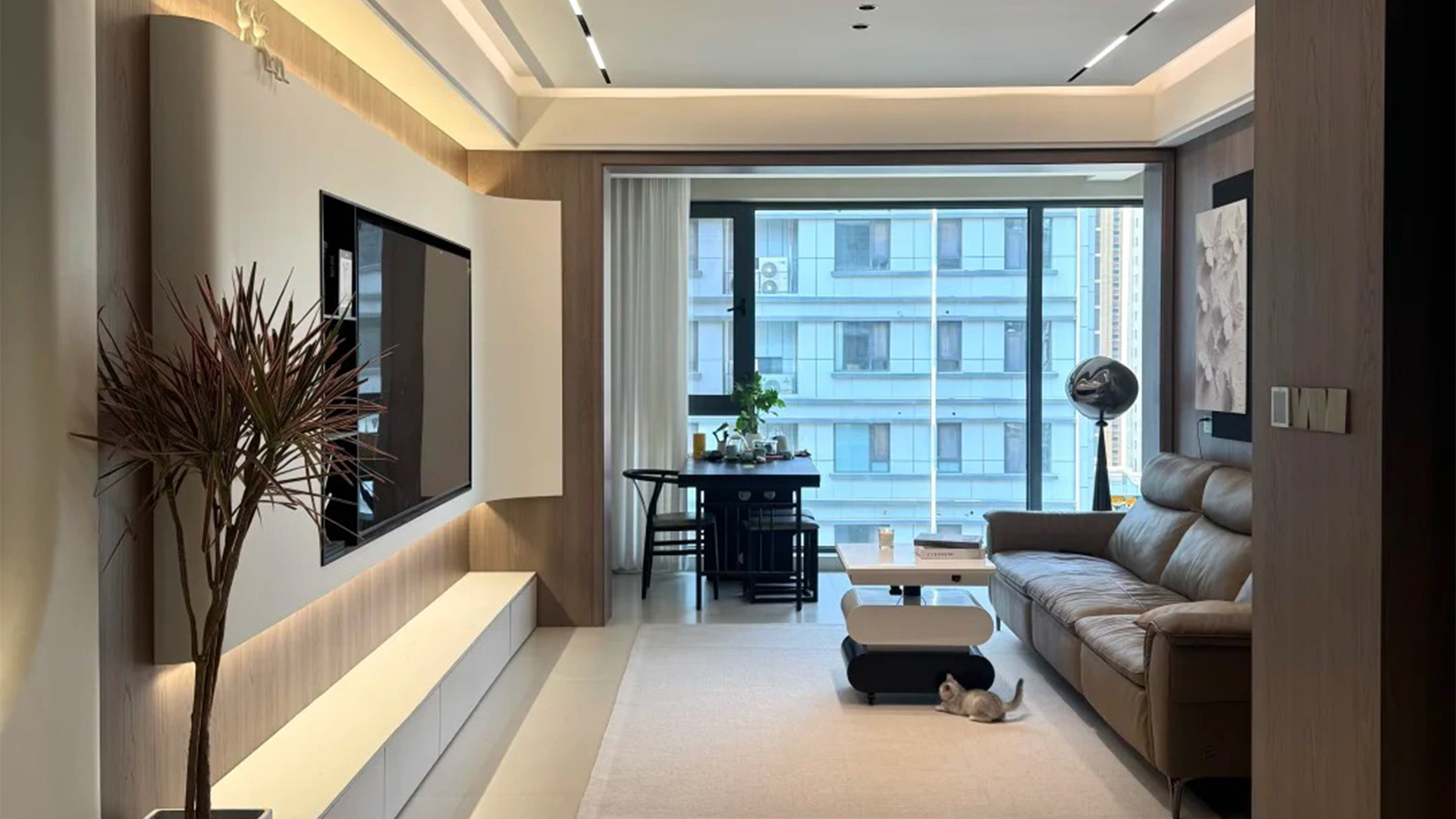 110㎡現(xiàn)代輕奢風(fēng)，材質(zhì)混搭的精致層次