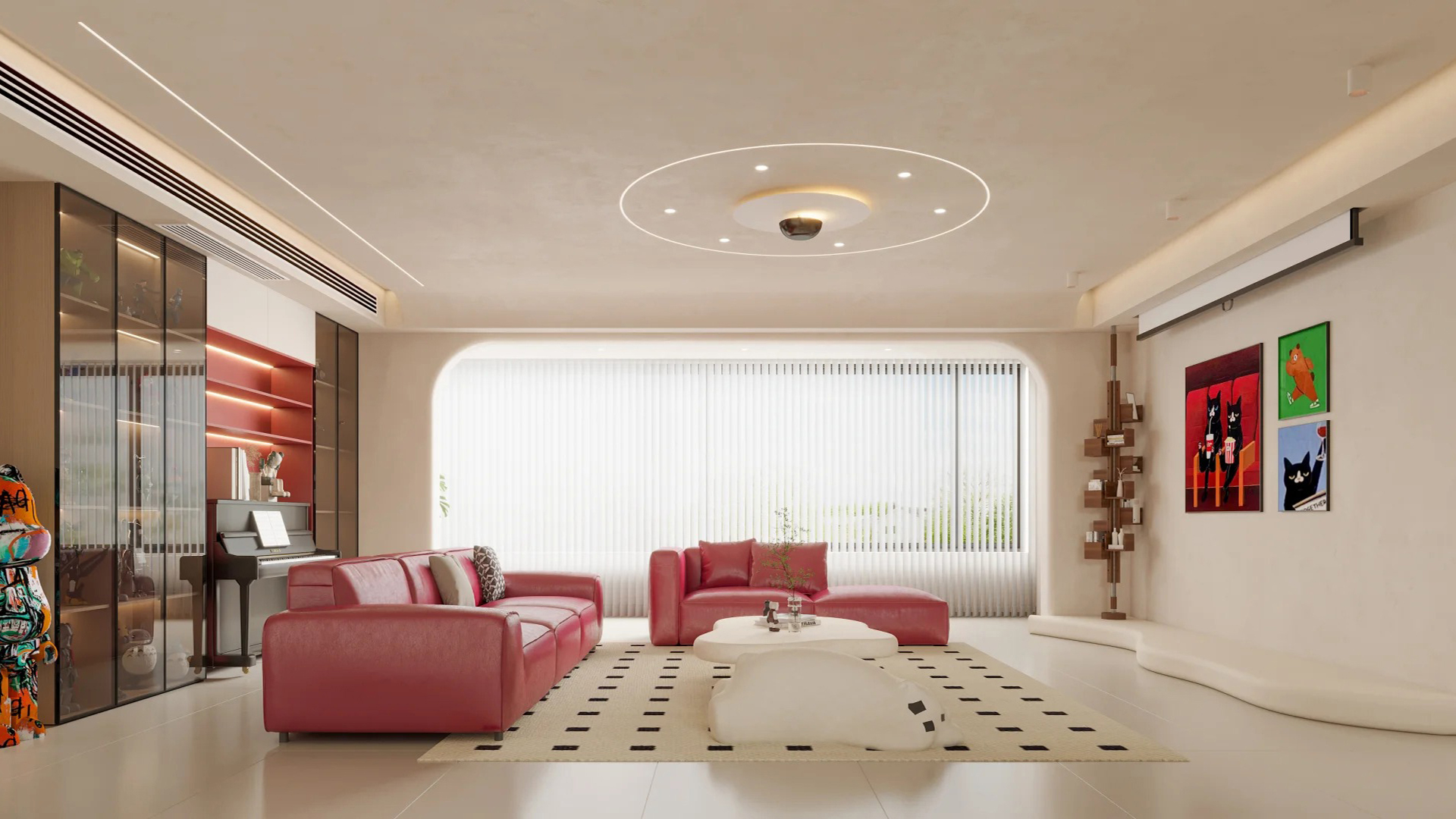 簡約風(fēng)奶油色現(xiàn)代溫馨開闊家居空間設(shè)計(jì)美學(xué)